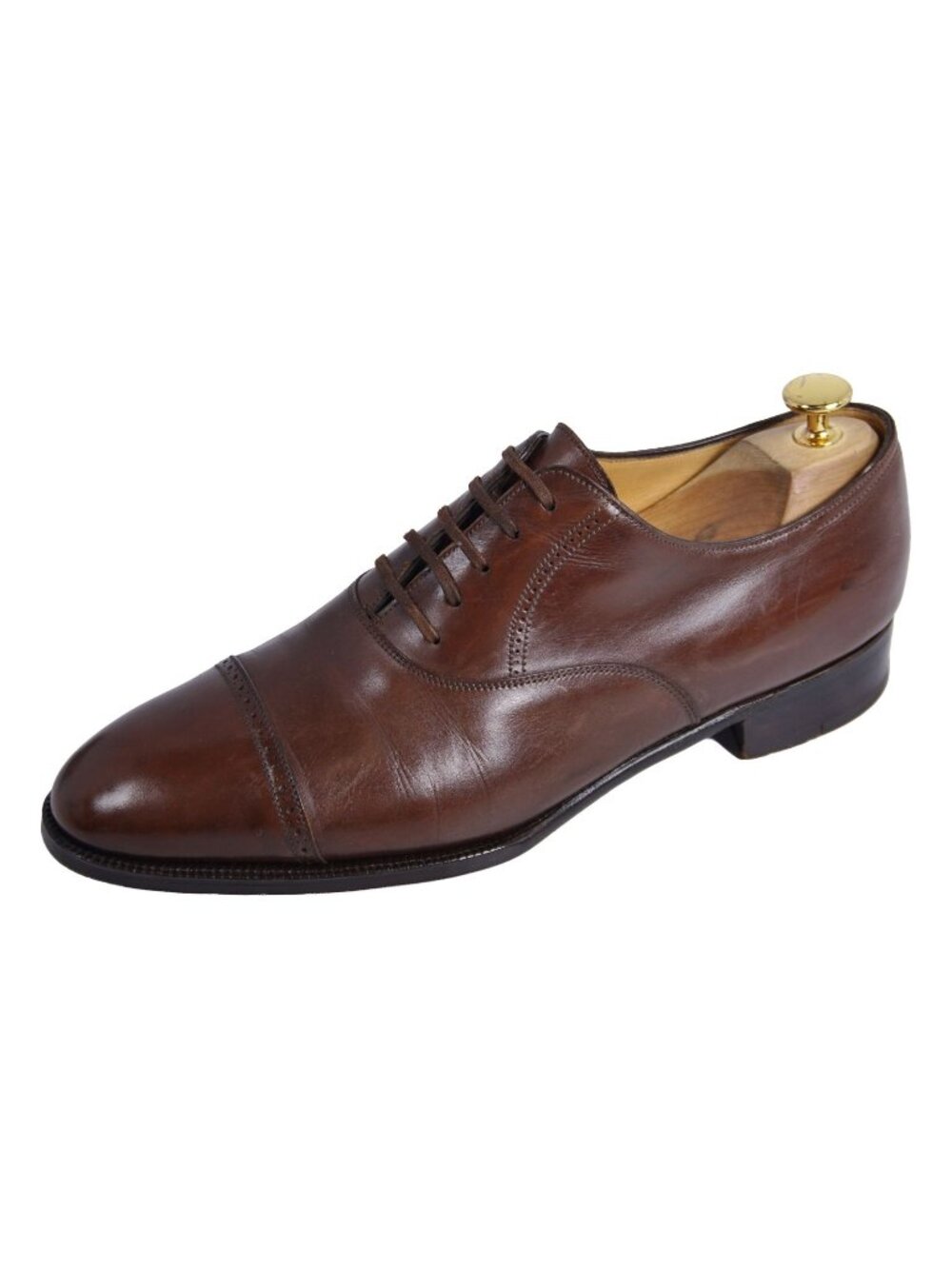 Hermes John Lobb Leather Shoes Philip 2 Business Oxfords Brown 7.5